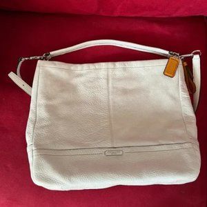 Never used white Coach Leather Bag cross body pebble leather bag